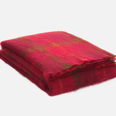Cranberry Drumin Mohair Throw Blanket - Cushendale Woollen Mills