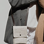 Light Grey Felt Crossbody Bag - Cushendale Woollen Mills