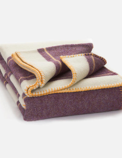 Purple Lacken Irish Wool Bed Blanket - Cushendale Woollen Mills