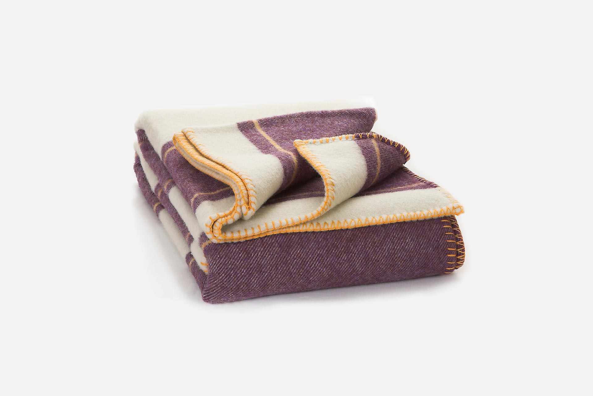 Purple Lacken Irish Wool Bed Blanket - Cushendale Woollen Mills