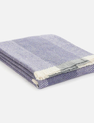 Indigo Corrán Irish Wool Throw Blanket - Cushendale Woollen Mills