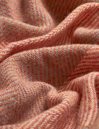 Salmon Corrán Irish Wool Throw Blanket - Cushendale Woollen Mills