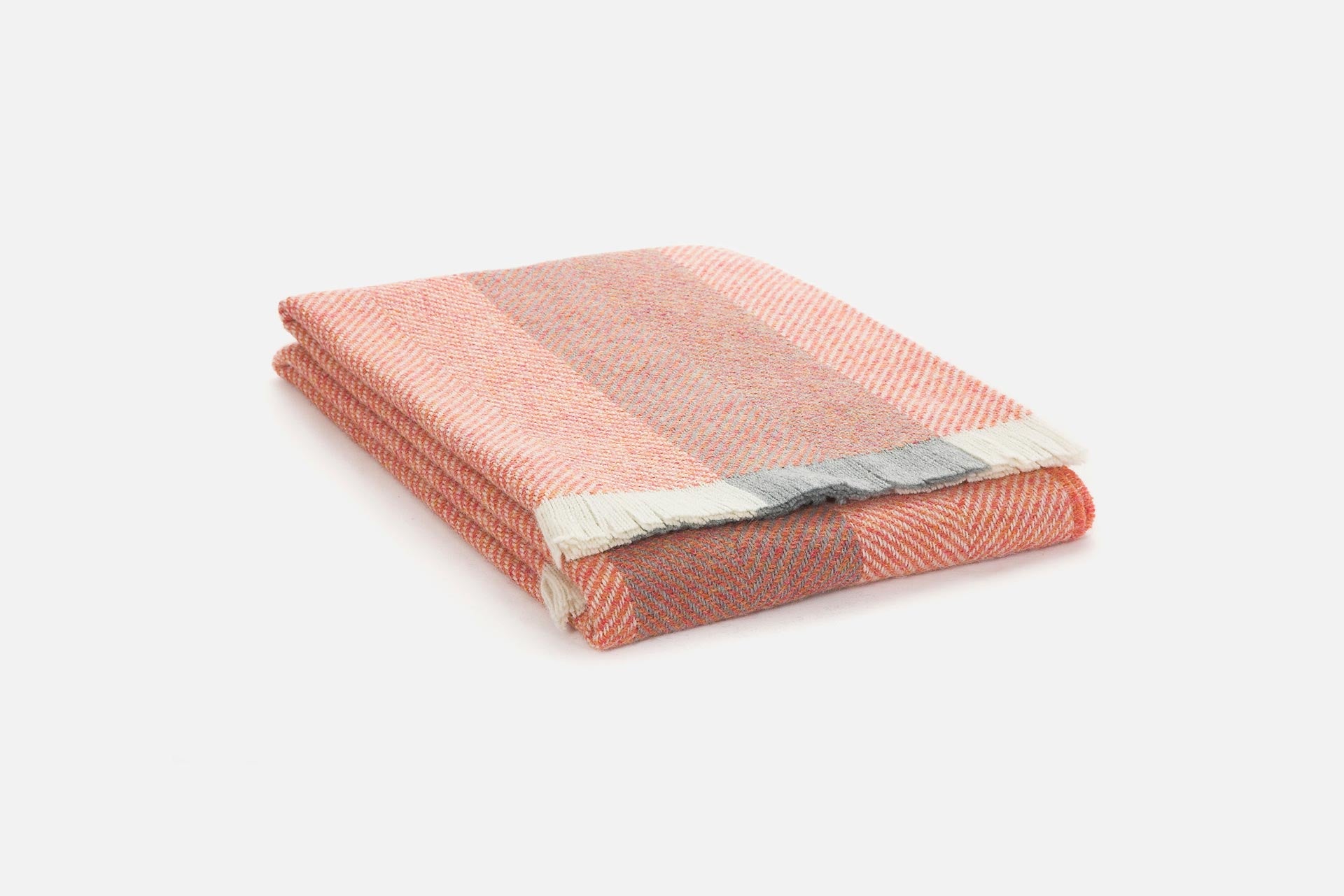 Salmon Corrán Irish Wool Throw Blanket - Cushendale Woollen Mills
