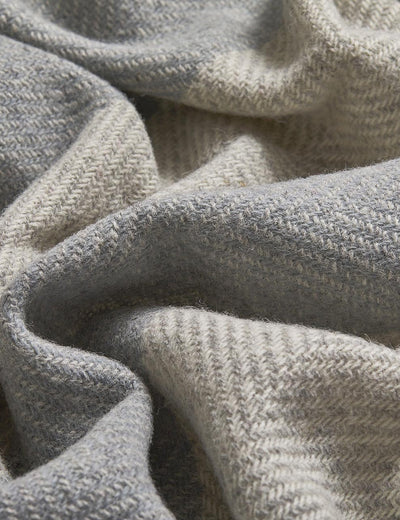Silver Corrán Irish Wool Throw Blanket - Cushendale Woollen Mills