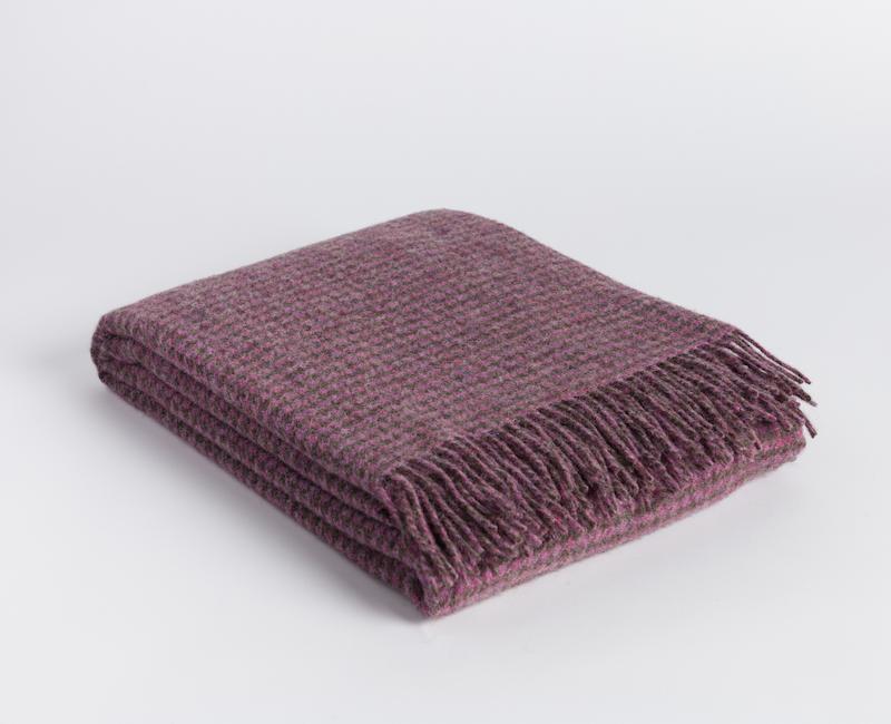 LIMITED EDITION - Pink Heather Irish Wool Throw Blanket - Cushendale Woollen Mills