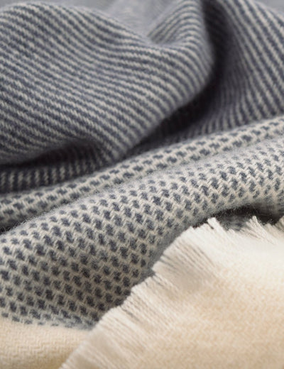 Charcoal Ballyogan Lambswool Throw Blanket - Cushendale Woollen Mills