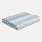 Blue Striped Kileen Lambswool Baby Blanket - Cushendale Woollen Mills