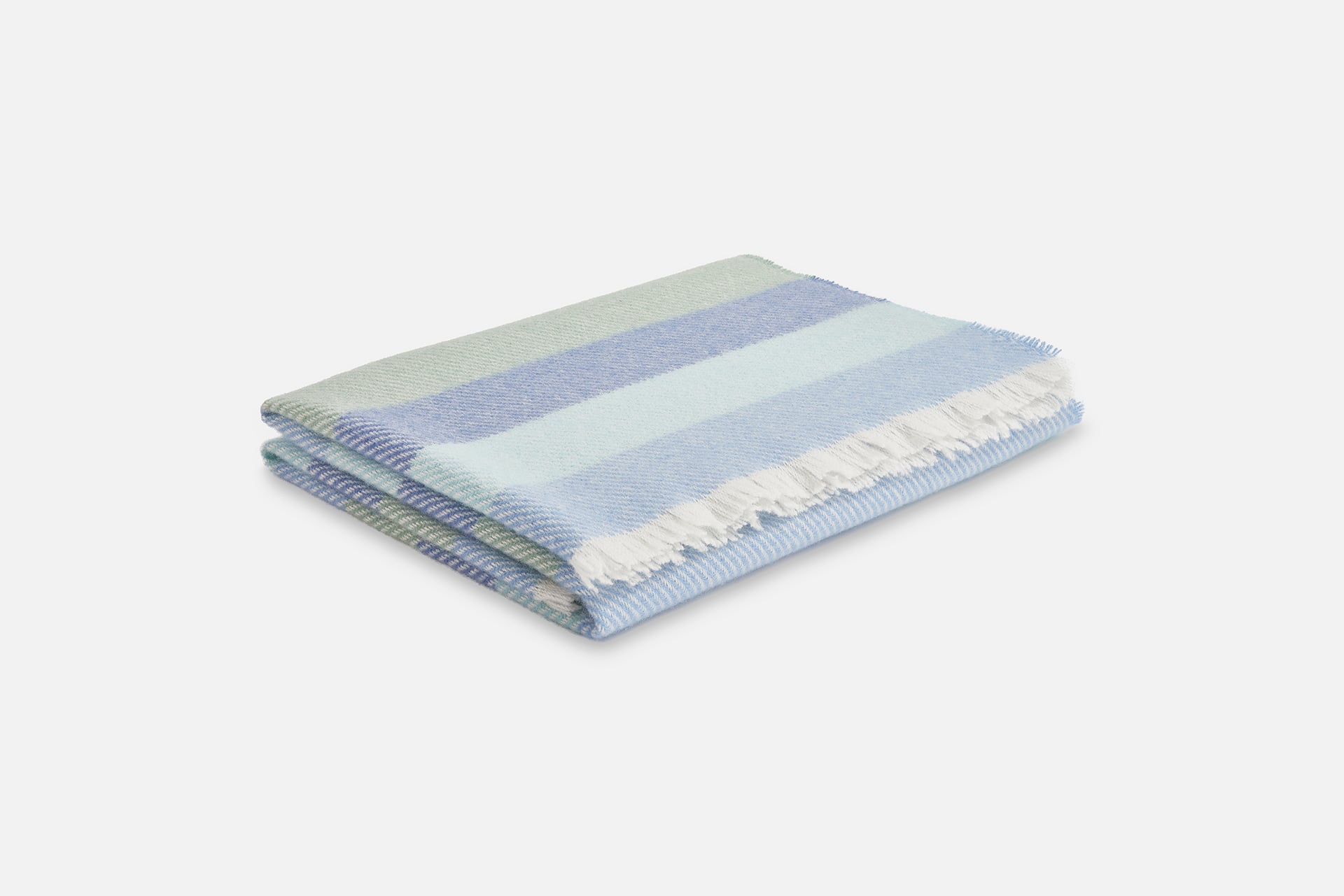 Blue Striped Kileen Lambswool Baby Blanket - Cushendale Woollen Mills