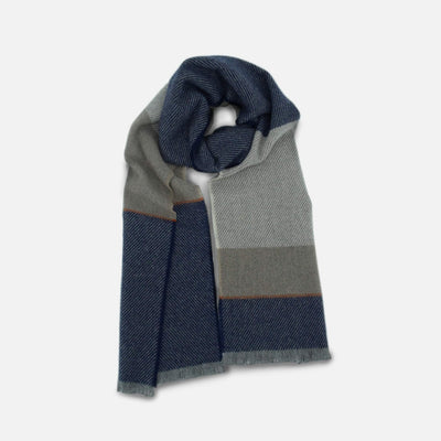 Navy Bahana Lambswool Scarf - Cushendale Woollen Mills
