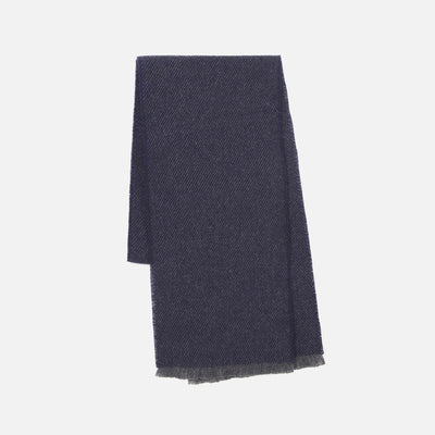 Navy Grange Lambswool Scarf - Cushendale Woollen Mills