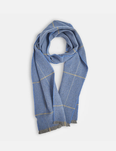 Blue Turra Merino Lambswool Scarf - Cushendale Woollen Mills