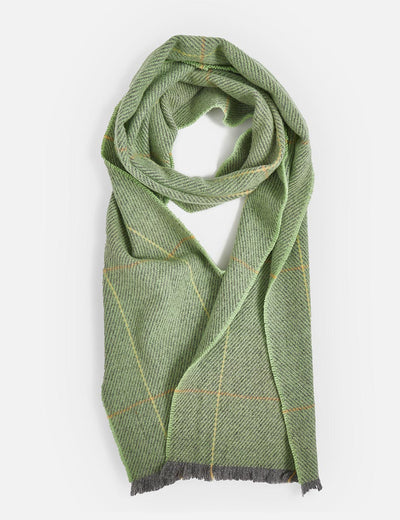 Lime Turra Merino Lambswool Scarf - Cushendale Woollen Mills