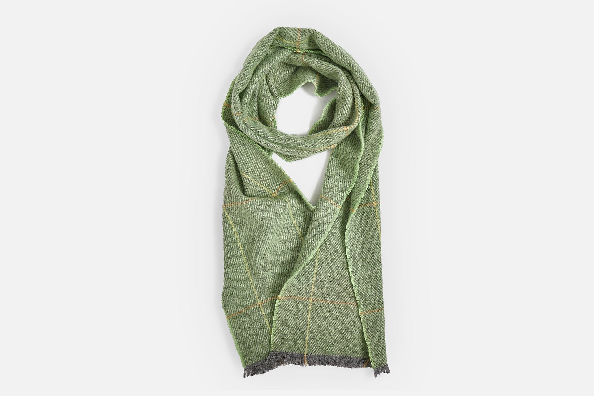 Lime Turra Merino Lambswool Scarf - Cushendale Woollen Mills