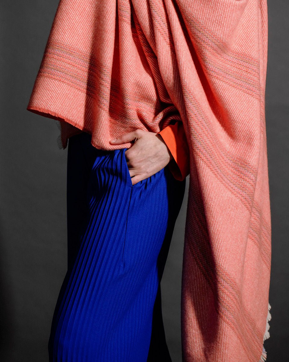 Coral Seskin Lambswool Throw Blanket - Cushendale Woollen Mills