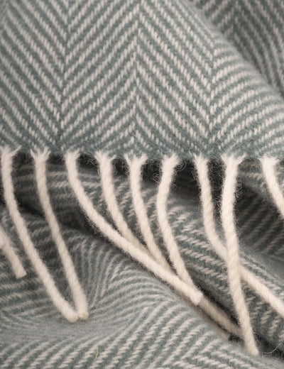Sage Aclare Lambswool Throw Blanket - Cushendale Woollen Mills
