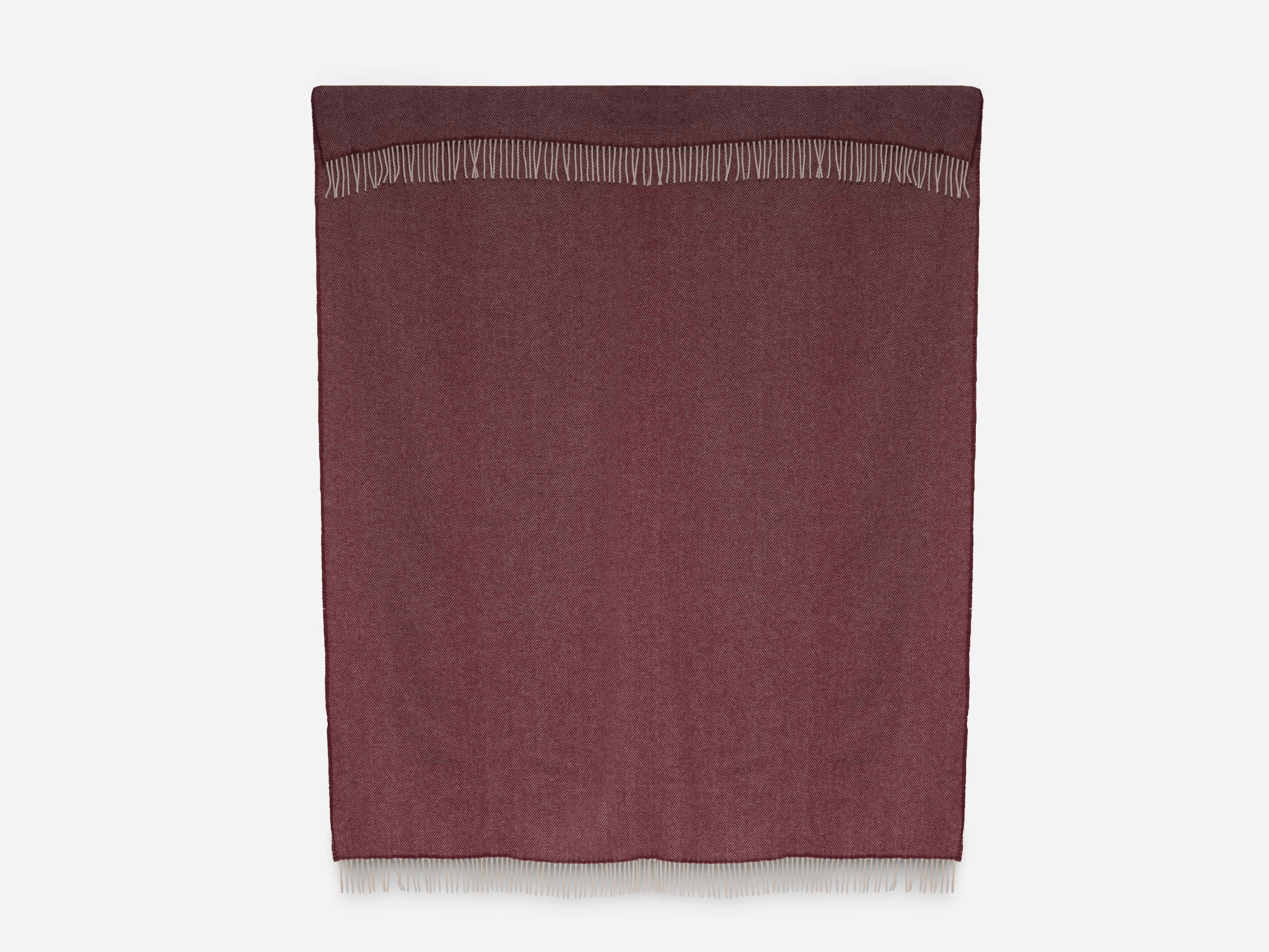 Wine Aclare Lambswool Throw Blanket - Cushendale Woollen Mills