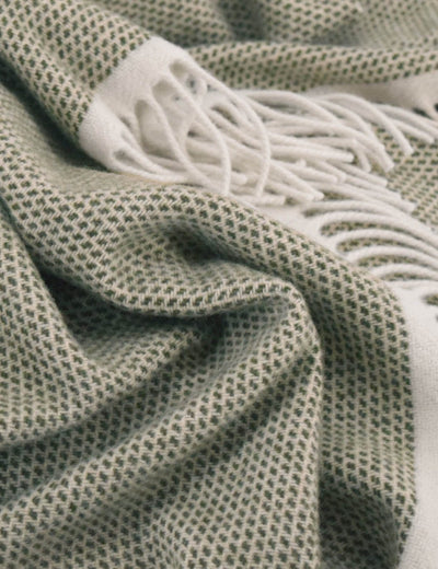 Moss Duiske Lambswool Throw Blanket - Cushendale Woollen Mills