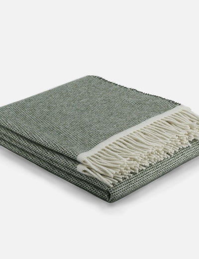 Moss Duiske Lambswool Throw Blanket - Cushendale Woollen Mills
