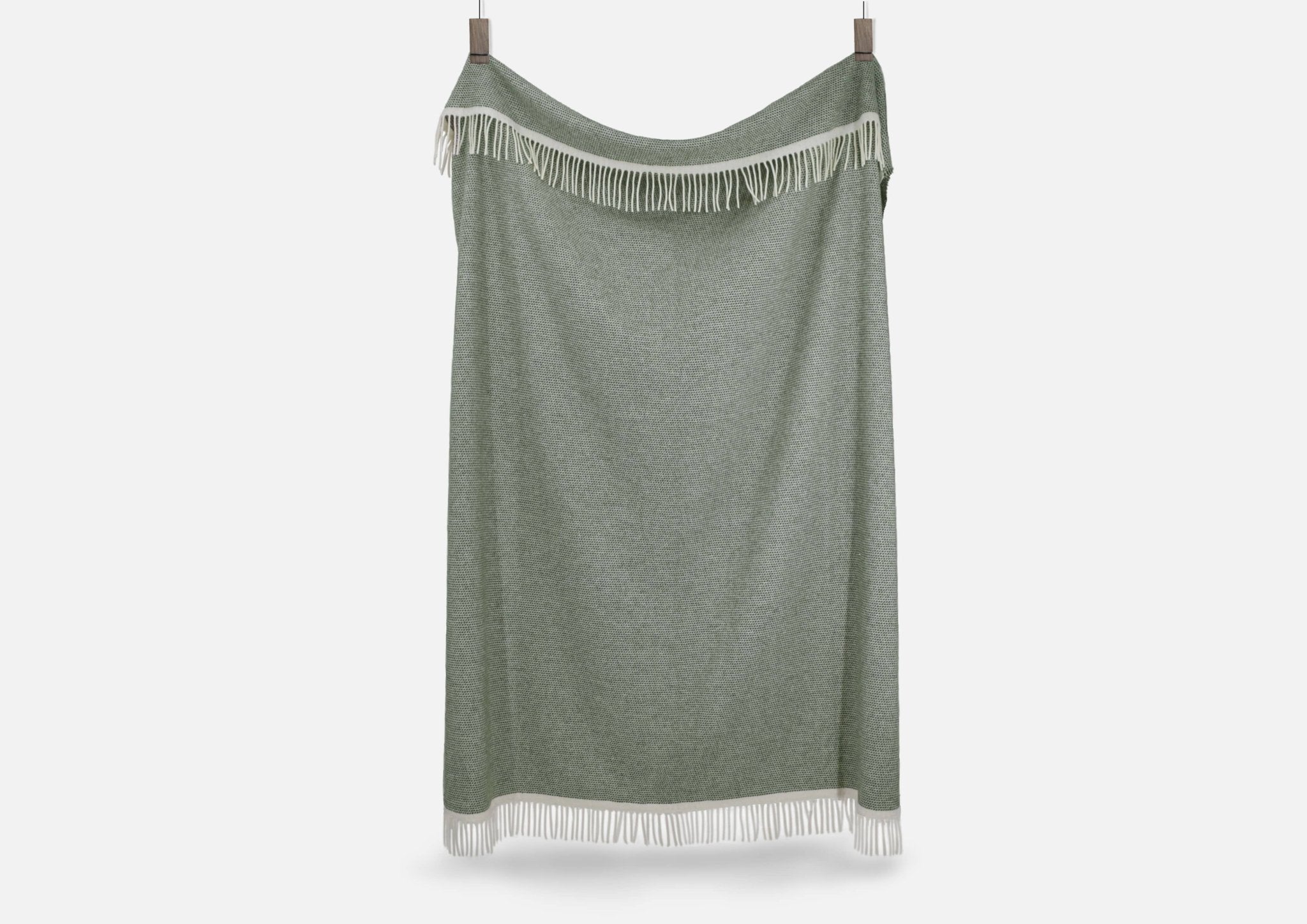 Moss Duiske Lambswool Throw Blanket - Cushendale Woollen Mills