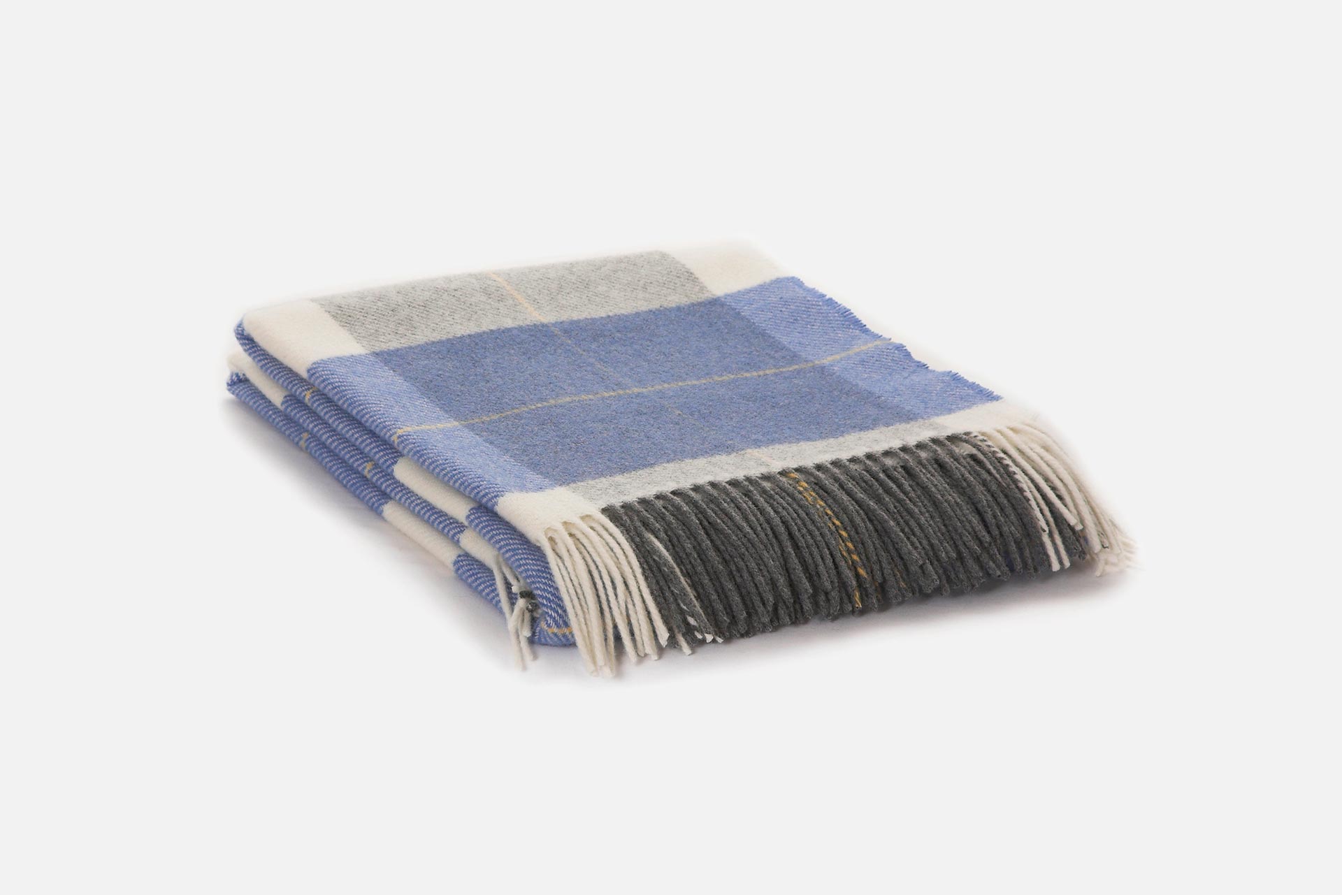 Azure Glynn Lambswool Throw Blanket - Cushendale Woollen Mills