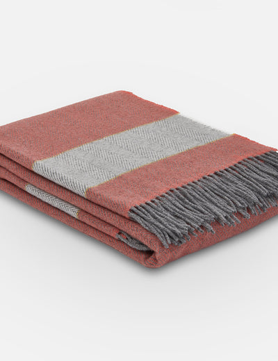 Coral Scadán Lambswool Throw Blanket - Cushendale Woollen Mills