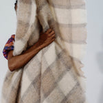 Fawn Plaid Drumin Mohair Throw Blanket - Cushendale Woollen Mills