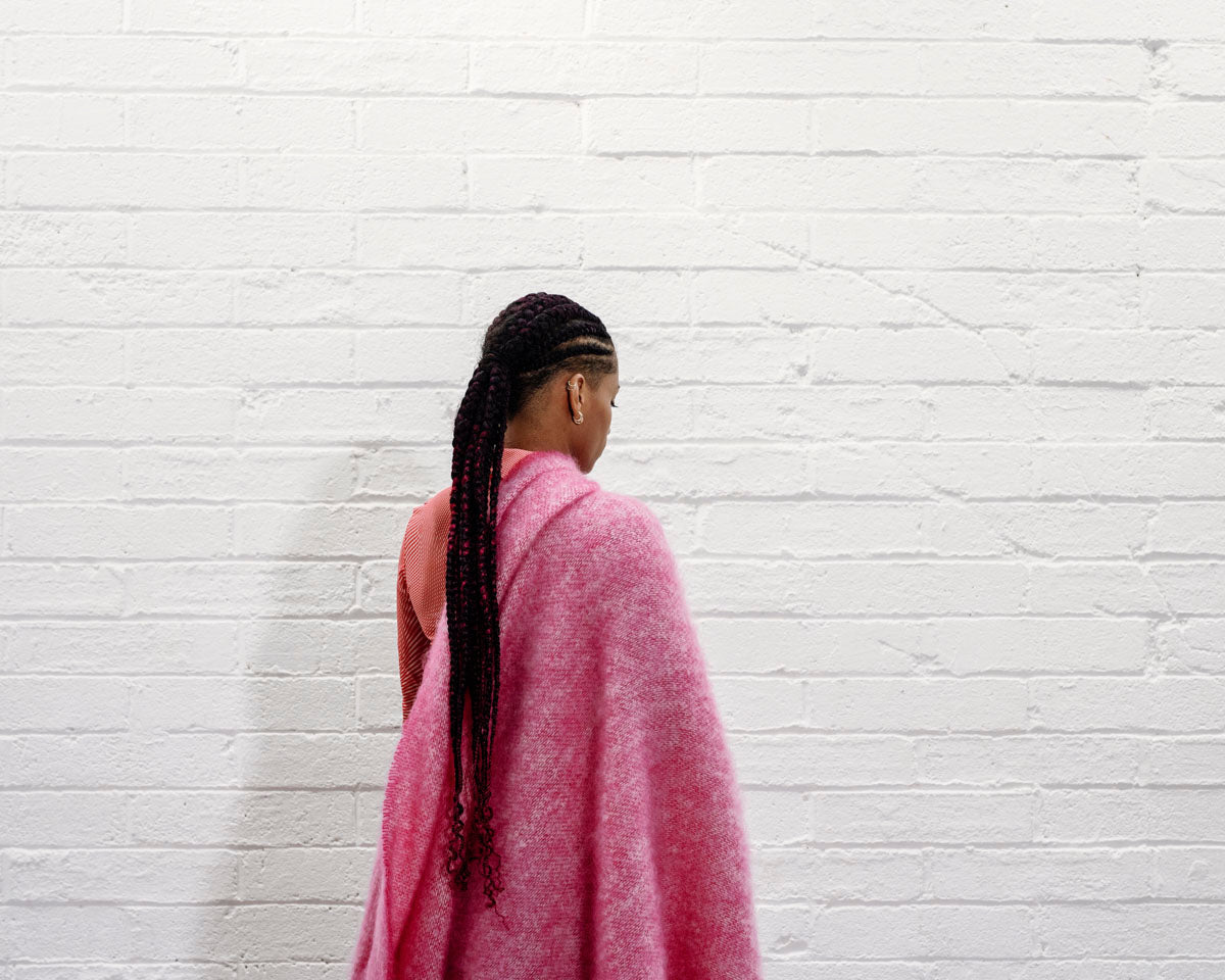 Raspberry Mooneen Mohair Throw Blanket - Cushendale Woollen Mills