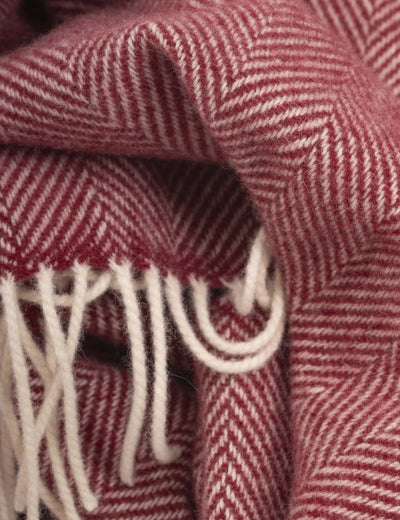 Wine Aclare Lambswool Throw Blanket - Cushendale Woollen Mills