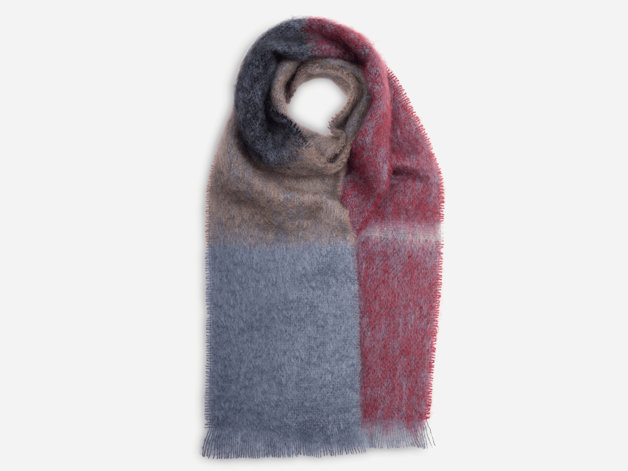 Wine Boher Mohair Scarf - Cushendale Woollen Mills