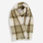 Olive Plaid Drumin Mohair Scarf - Cushendale Woollen Mills