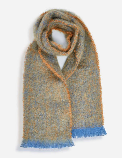 Ochre Clash Mohair Scarf - Cushendale Woollen Mills