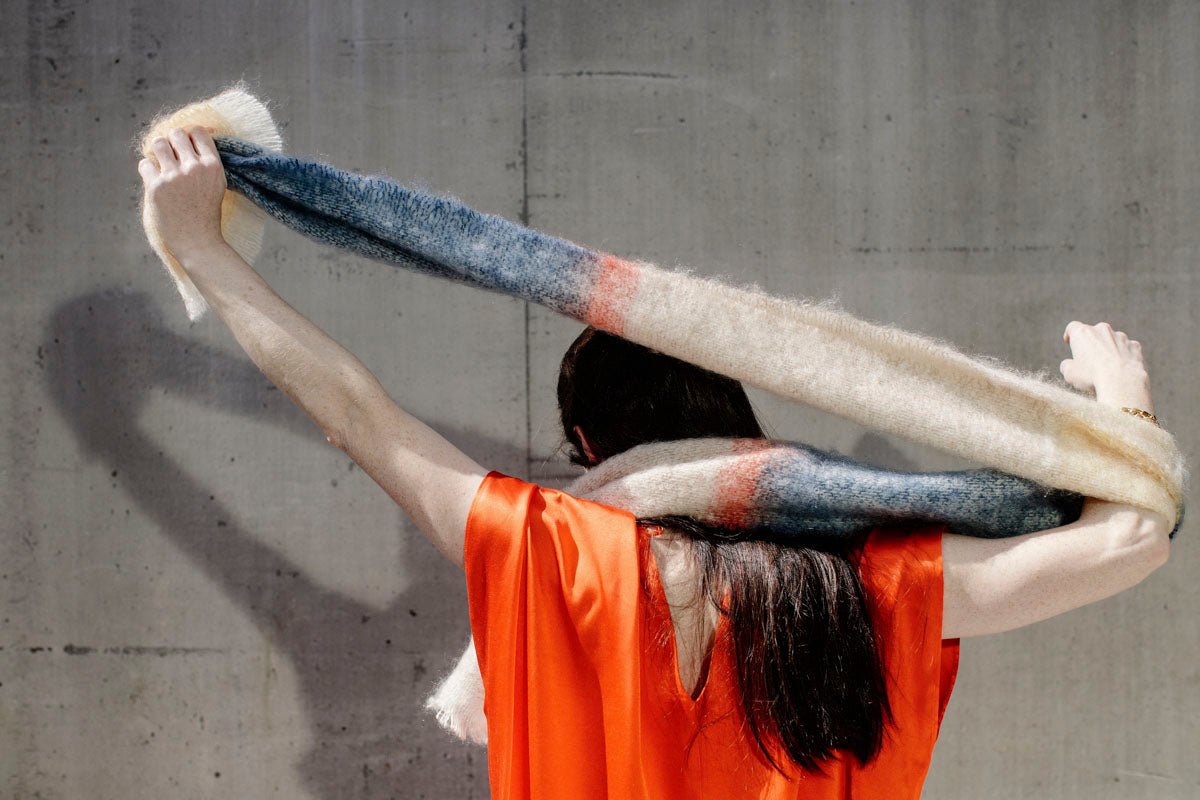 Slate Silare Mohair XScarf - Cushendale Woollen Mills