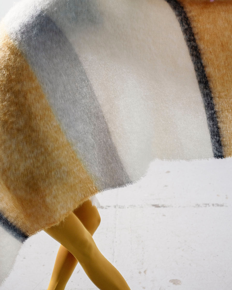 Ochre Silare Mohair XThrow Blanket - Cushendale Woollen Mills