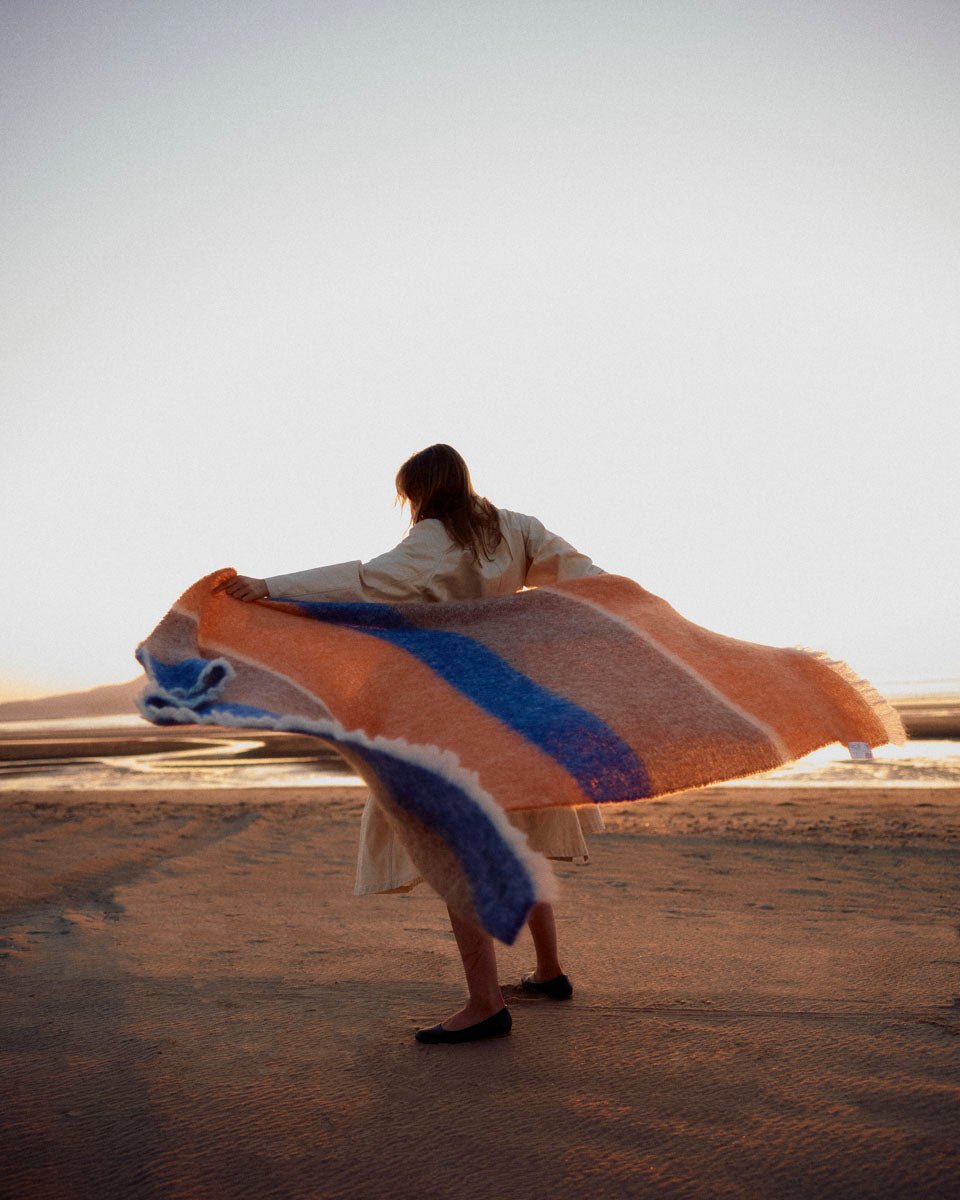 Tangerine Silare Mohair XThrow Blanket - Cushendale Woollen Mills