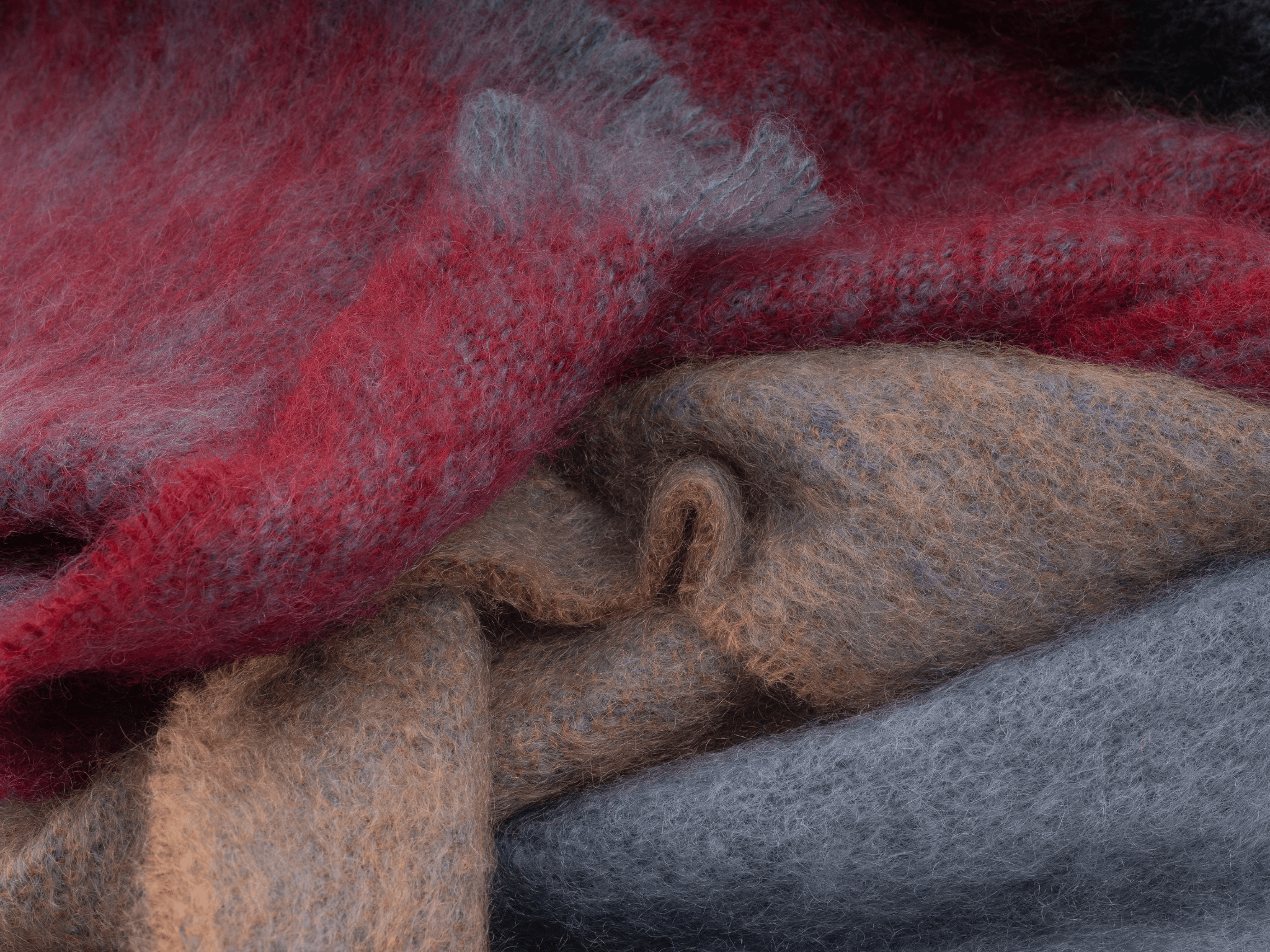 Wine Boher Mohair XScarf - Cushendale Woollen Mills