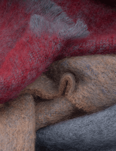 Wine Boher Mohair XThrow Blanket - Cushendale Woollen Mills