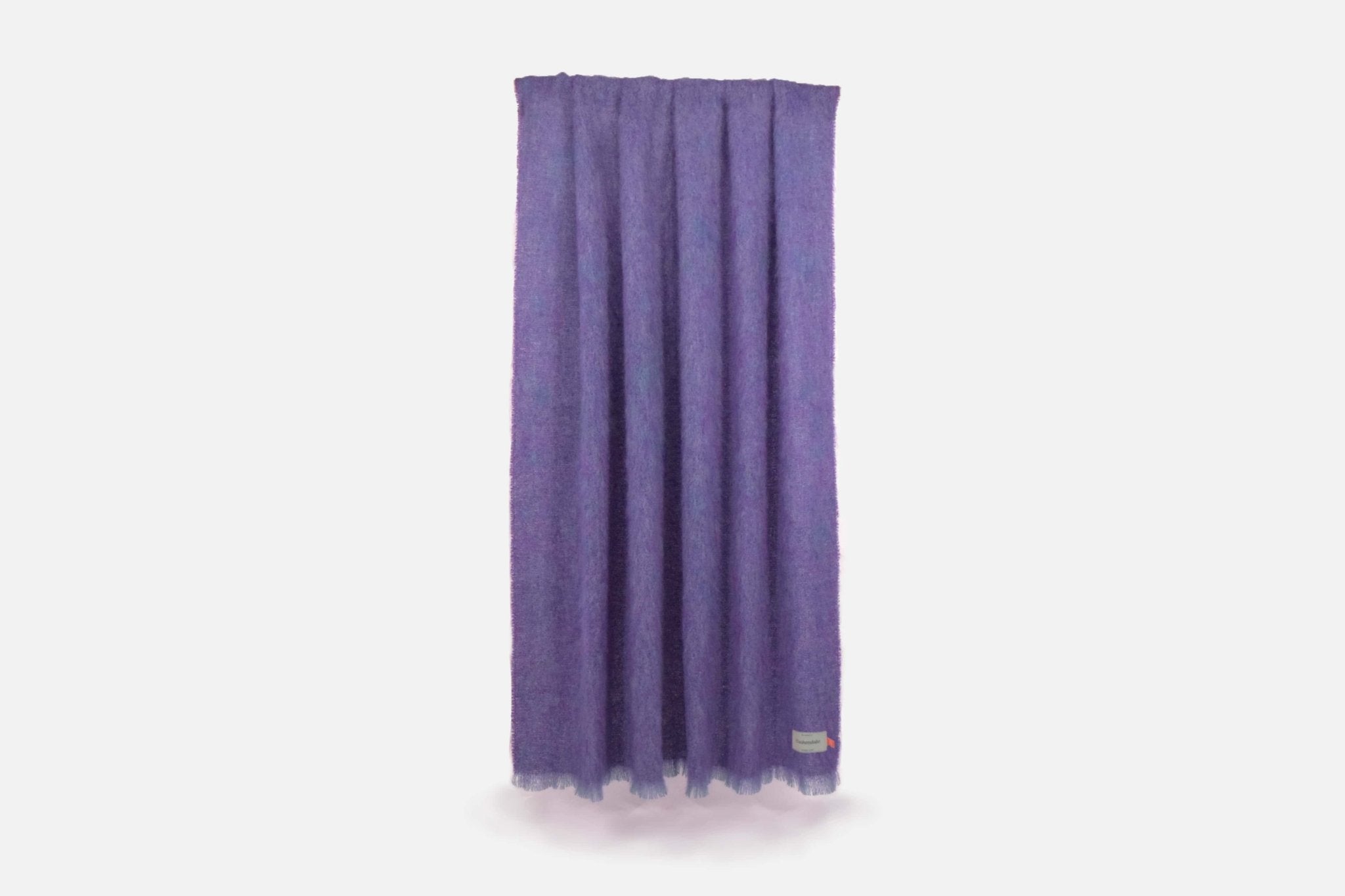 Aubergine Clash Mohair Throw Blanket - Cushendale Woollen Mills
