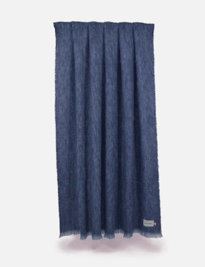 Navy Clash Mohair Throw Blanket - Cushendale Woollen Mills