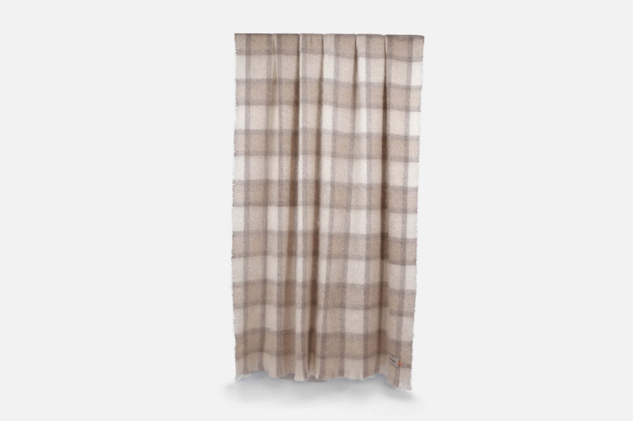 Fawn Plaid Drumin Mohair Throw Blanket - Cushendale Woollen Mills