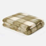Olive Plaid Drumin Mohair Throw Blanket - Cushendale Woollen Mills