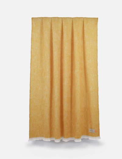 Ochre Mooneen Mohair Throw Blanket - Cushendale Woollen Mills