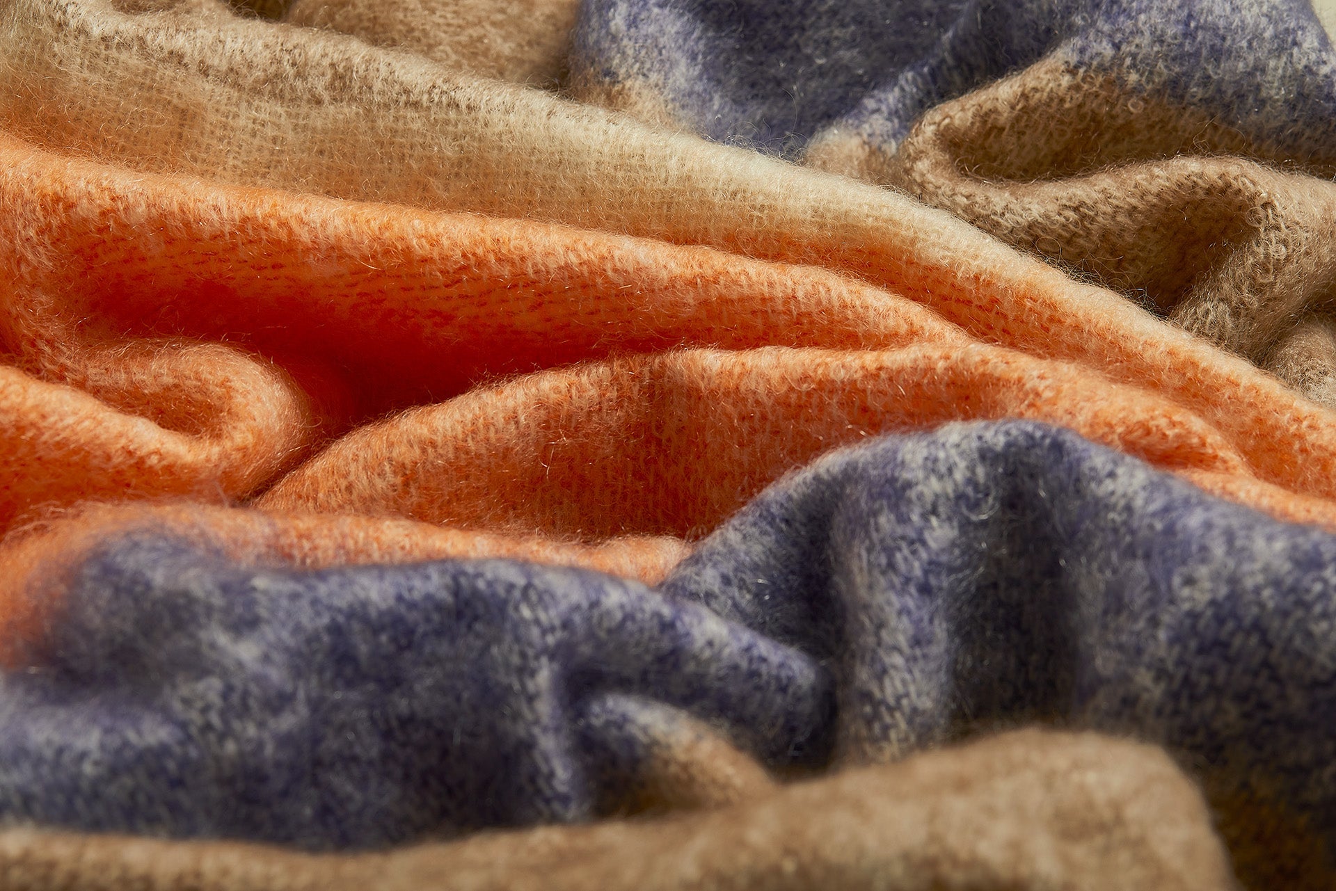 Tangerine Silare Mohair XThrow Blanket - Cushendale Woollen Mills