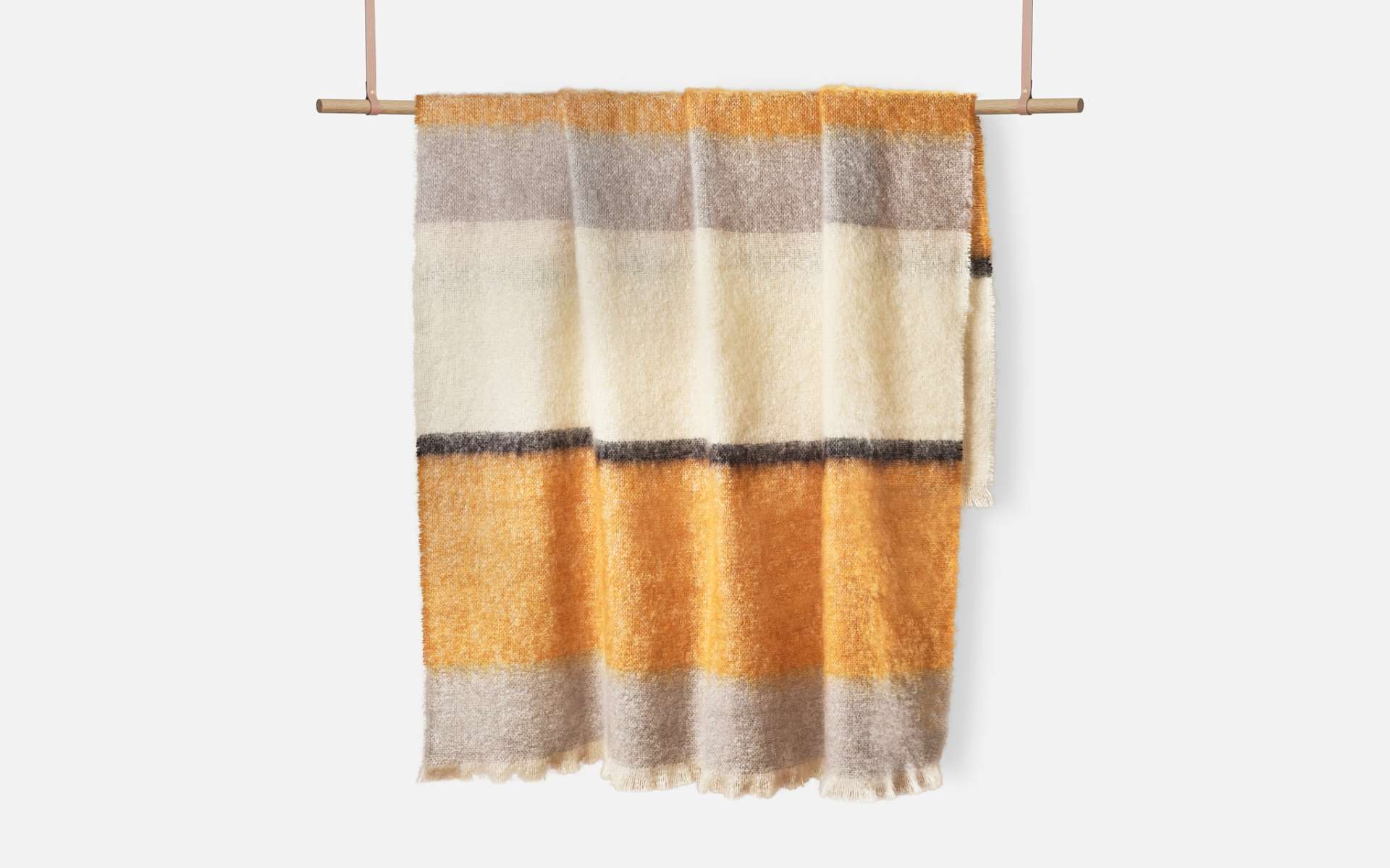 Ochre Silare Mohair XThrow Blanket - Cushendale Woollen Mills