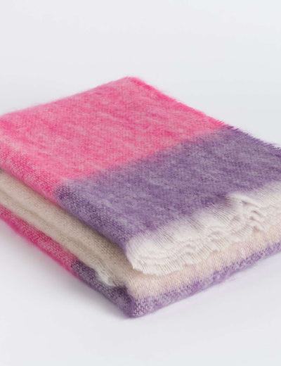 Raspberry Silare Mohair XThrow Blanket - Cushendale Woollen Mills