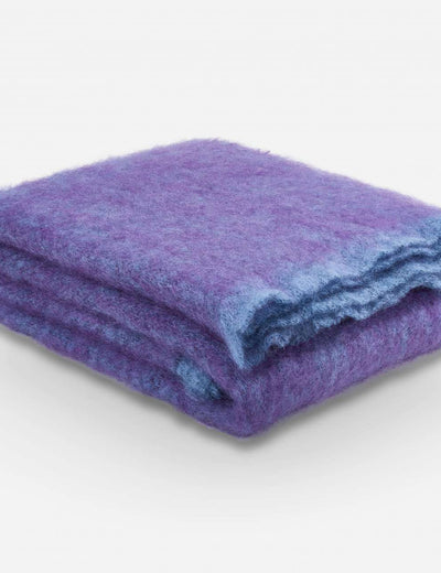 Aubergine Clash Mohair Throw Blanket - Cushendale Woollen Mills