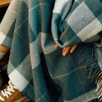 Sage Glynn Lambswool Throw Blanket - Cushendale Woollen Mills