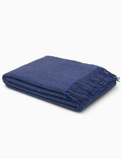 LIMITED EDITION - Cobalt Irish Wool Throw Blanket - Cushendale Woollen Mills