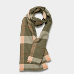 Sage/Ecru Mullins Merino Lambswool Scarf - Cushendale Woollen Mills