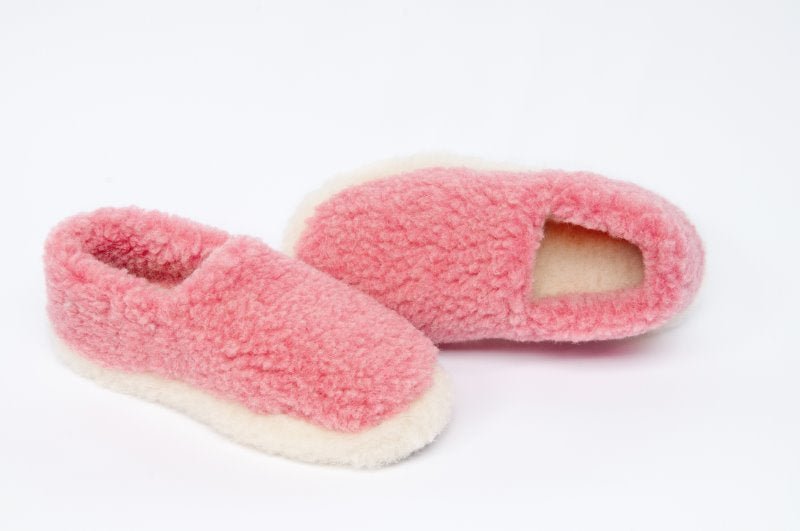 Blossom Pink Wool Slippers - Cushendale Woollen Mills