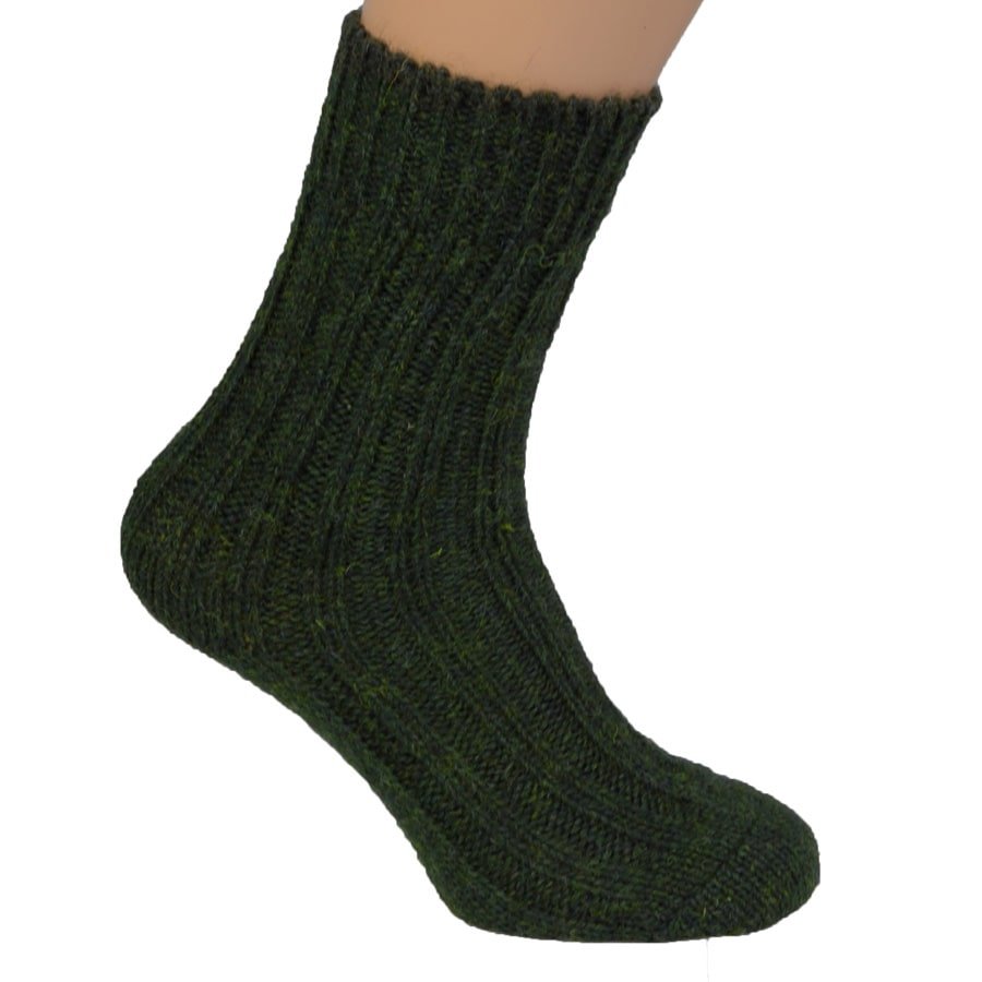 Moss Green Natural Wool Socks - Cushendale Woollen Mills